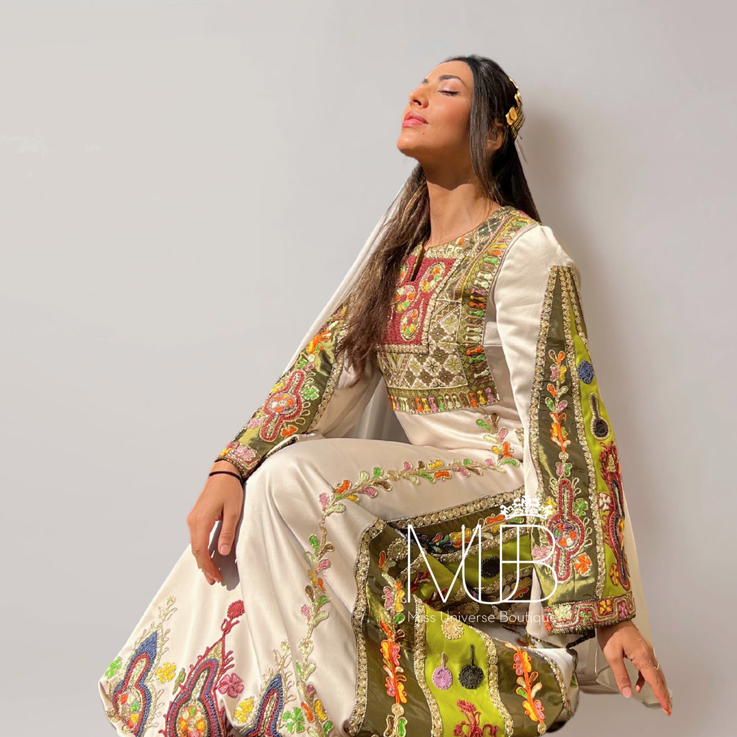palestinian wedding dress designers This British-Palestinian Designer Created Her Own Wedding Corset Featuring Traditional Embroidery