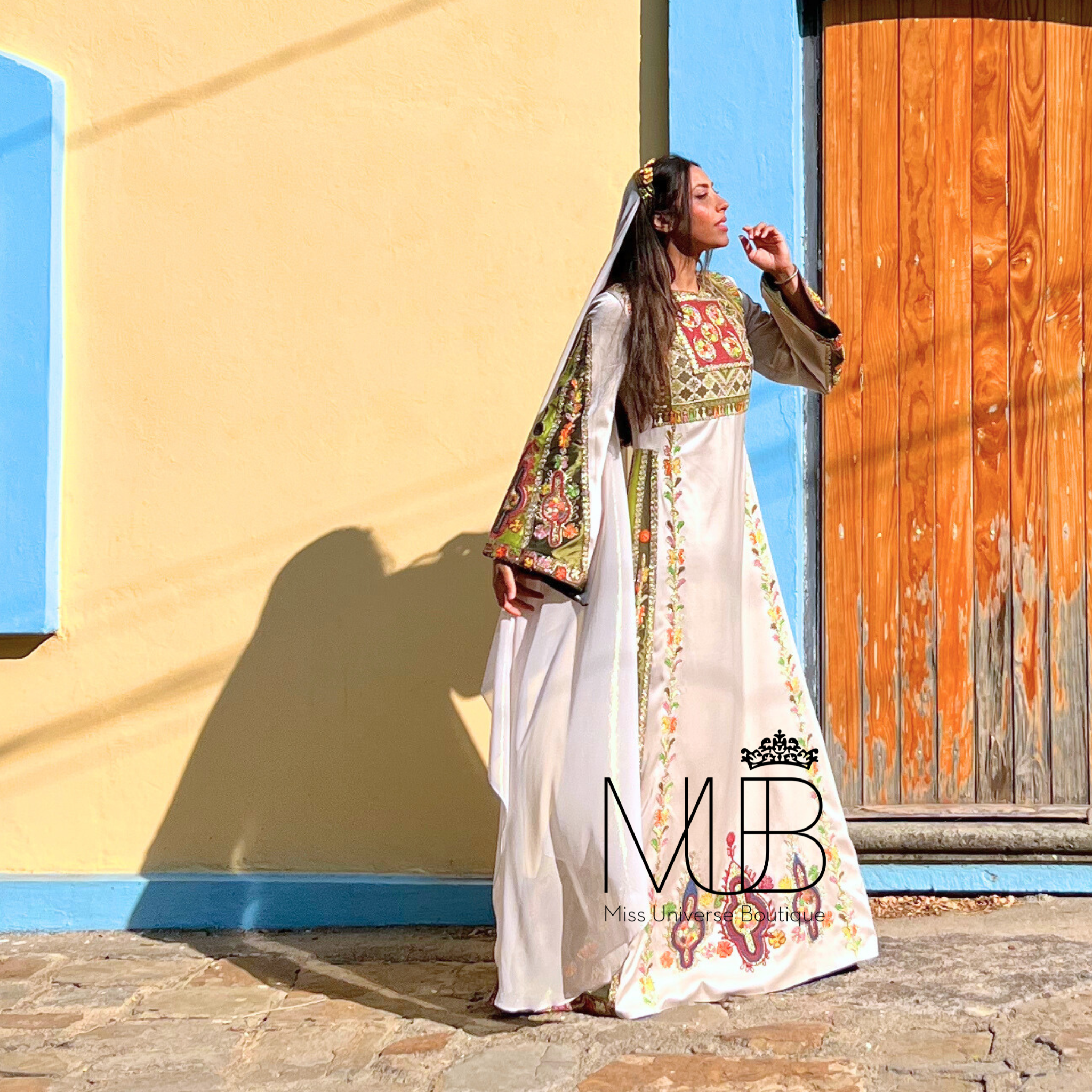 modern palestinian wedding dress Talia Palestinian Bridal Thobe