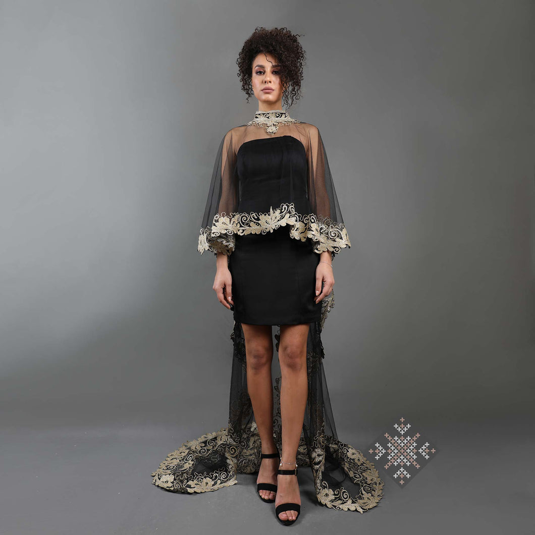 Sahar Black Gold Cape shopMUB Sahar Black Gold Cape shopMUB