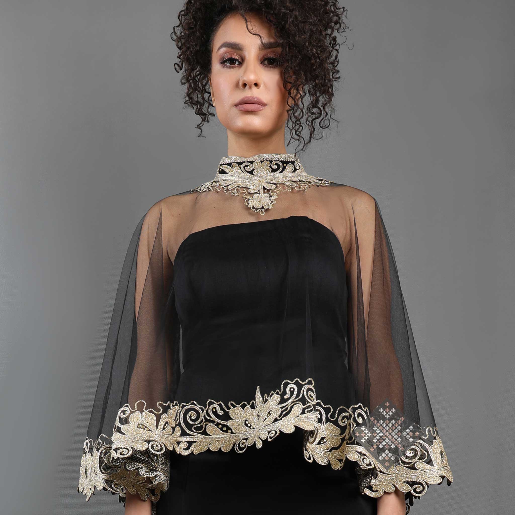 Sahar Black Gold Cape shopMUB Sahar Black Gold Cape shopMUB